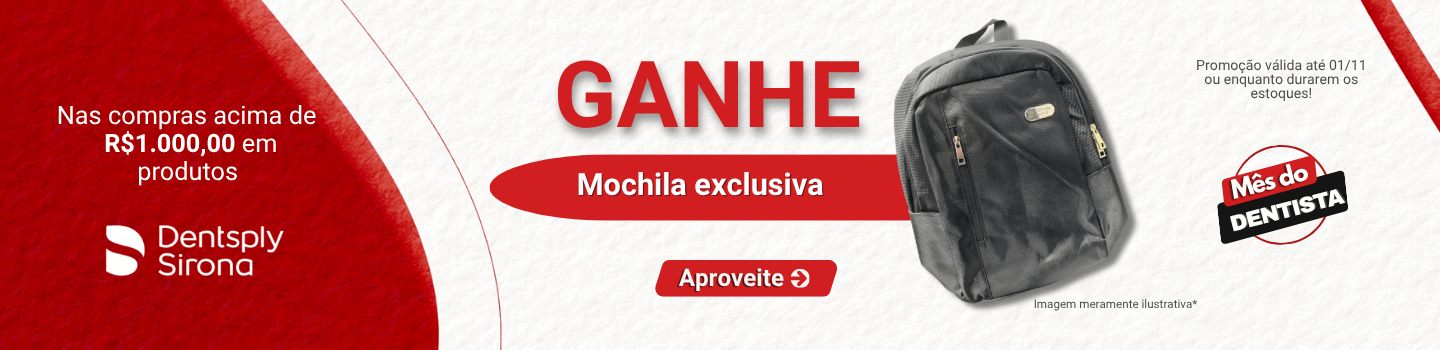 Nas compras acima de R$1.000,00 em produtos Dentsply GANHE Mochila - 1440 x 350